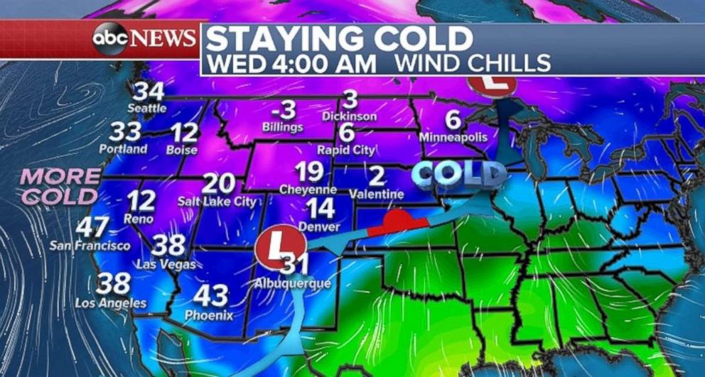 PHOTO: It'll be chilly this week for the western half of the country.