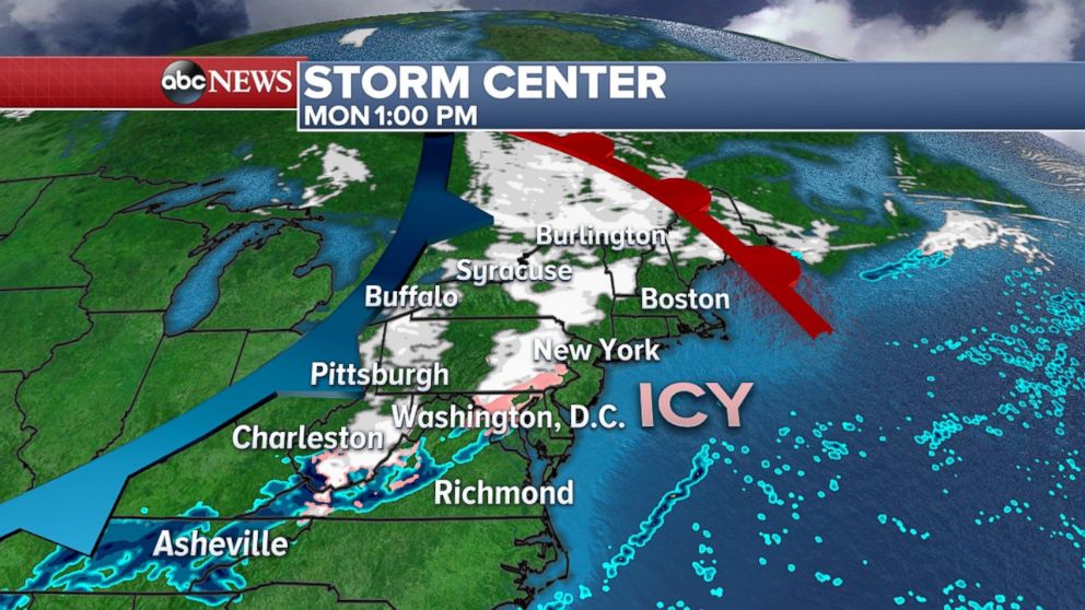 PHOTO: It may be icy in parts of the Mid-Atlantic and Northeast on Monday.