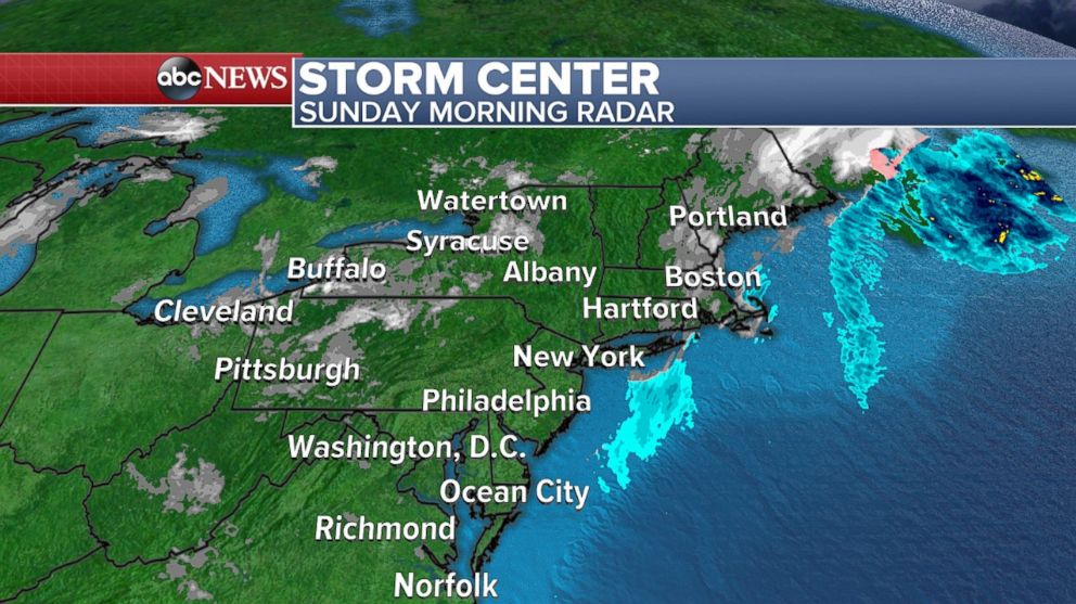 PHOTO: The winter storm is moving away from the Northeast, as of Sunday morning. 
