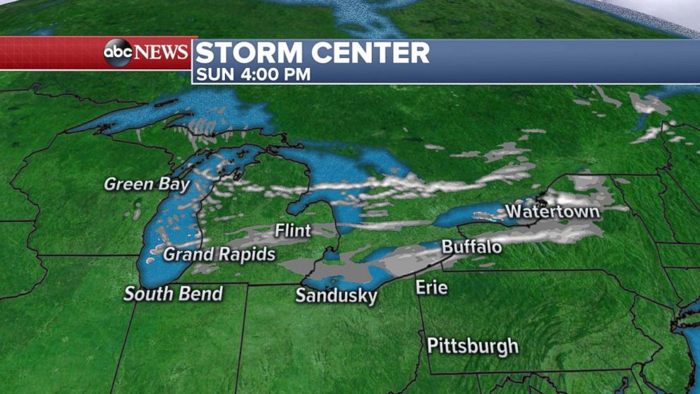 PHOTO: Part of the Great Lakes region may experience lake-effect snow on Sunday.