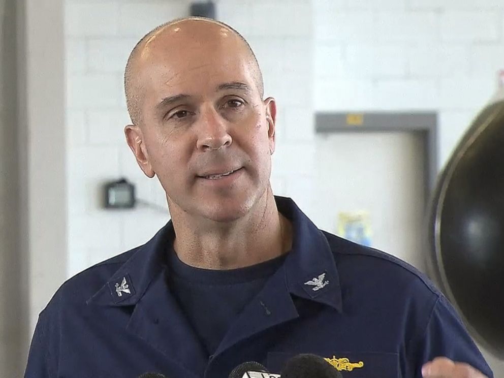 PHOTO: Mark Fedor, the U.S. Coast Guard Chief of Response at Seventh Coast Guard District, holds a press conference about the missing cargo ship El Faro, Oct. 5, 2015.