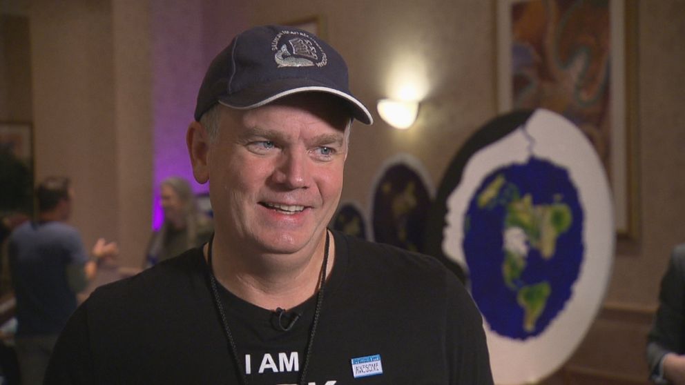 Mark Sargent is seen here during a "Nightline" interview at the Flat Earth International Conference in Raleigh, North Carolina.