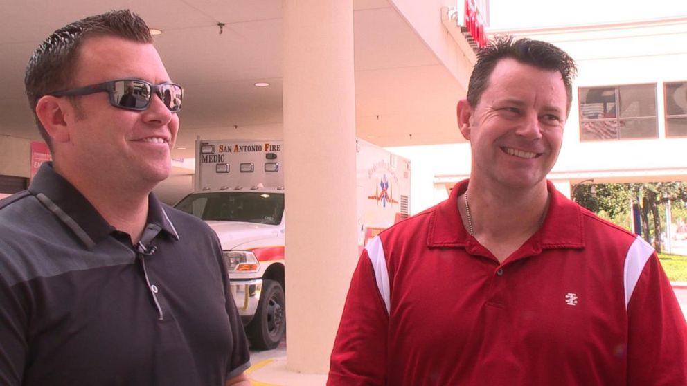 Joe Smarro and Ernie Stevens, shown here during an interview with "Nightline," are part of a specialized team with the San Antonio Police Department known as the San Antonio Mental Health Unit.