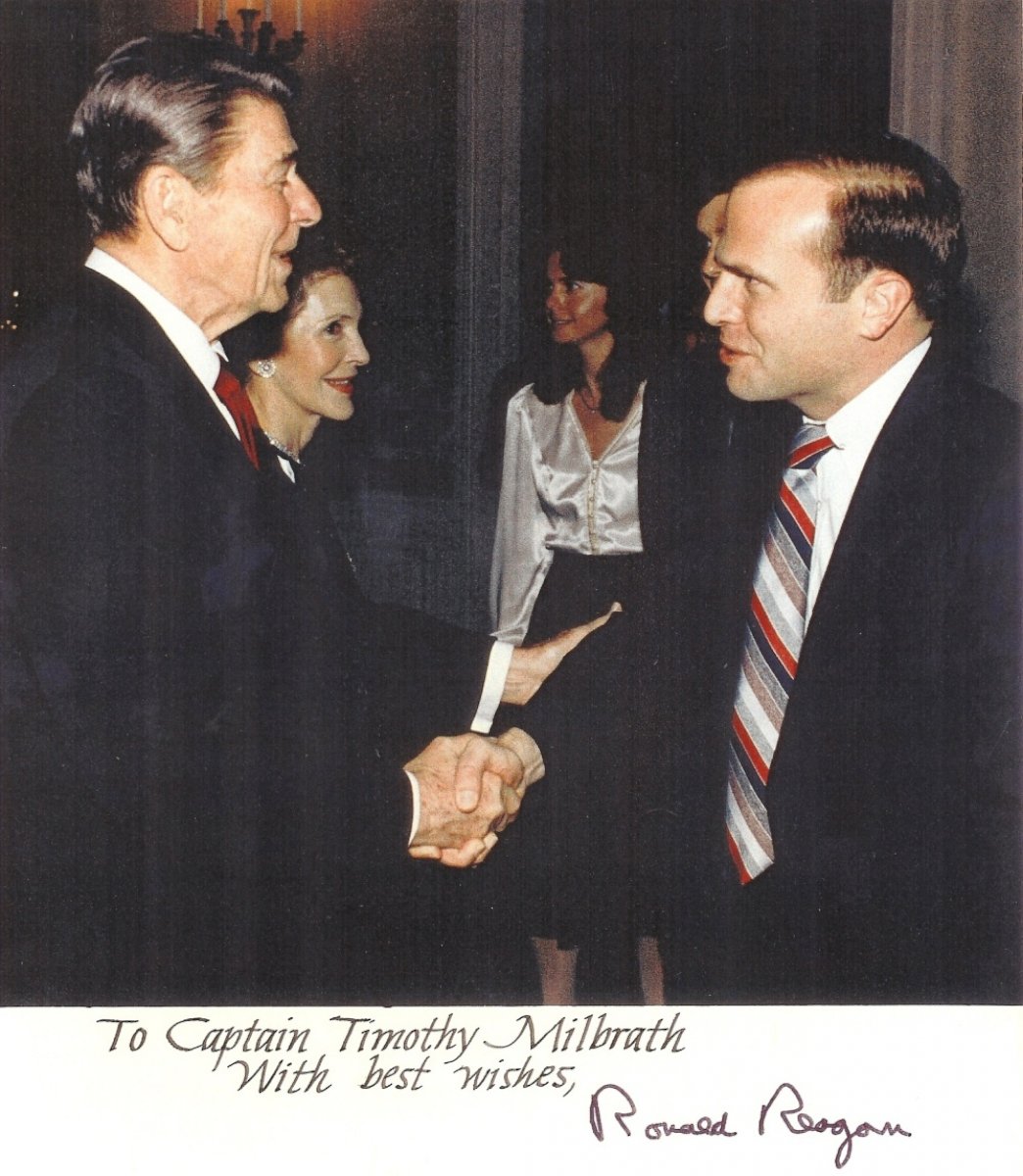 PHOTO: Col. Tim Milbrath with former President Ronald Reagan.