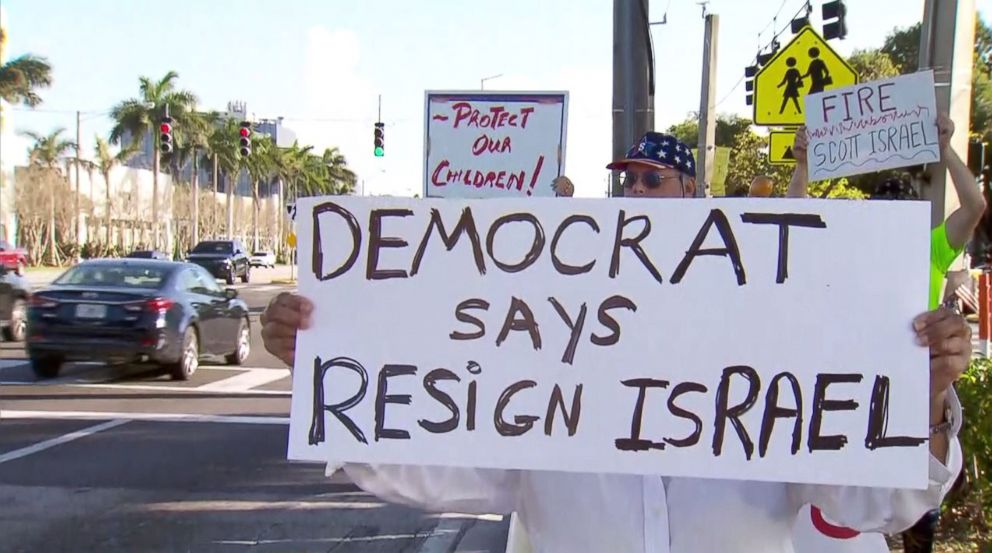 PHOTO: Protesters took to the streets of Coral Springs, Florida, on Feb. 24, 2018, to demand the resignation of Broward County Sheriff Scott Israel. 