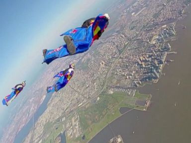 GoPro footage of the Red Bull event captures a bird's-eye view of Manhattan.