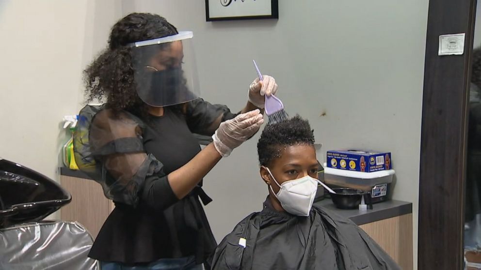 PHOTO: Regina Hirschell reopened her Atlanta hair salon after being shut down for weeks by the COVID-19 pandemic.