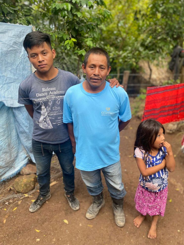 Santos, 16, is seen here with members of his family.