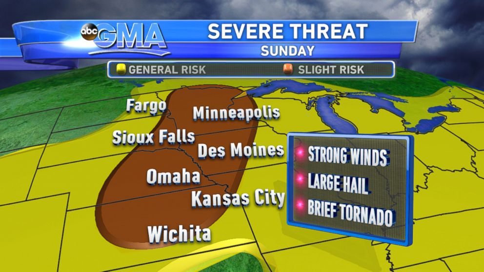 PHOTO: Parts of the country are at risk of severe weather on Sunday, Aug. 31, 2014.