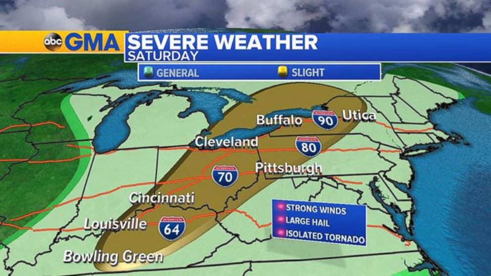 PHOTO: Forecasters expect potentially damaging storms to reignite this weekend from western New York all the way to Kentucky's southern border.