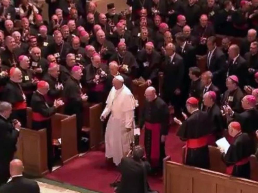 PHOTO: Pope Francis is seen before the start of the Midday Prayer Service at the Cathedral of St. Matthew, Sept. 23, 2015 in Washington.