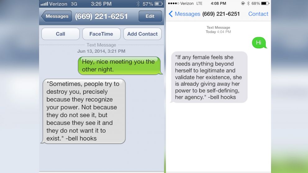 Text messages from the Feminist Phone Intervention line. 
