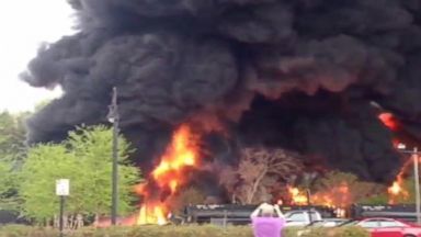 A freight train carrying crude oil derailed in Lynchburg, Virginia.