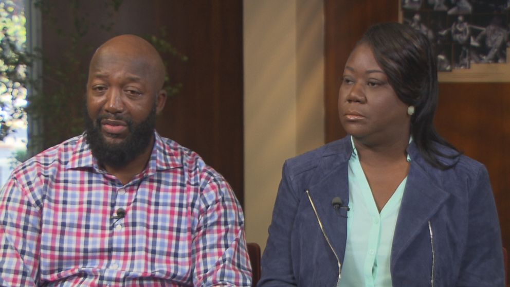 Trayvon Martin's parents Tracy Martin (left) and Sybrina Fulton (right) are seen here during an interview with "Nightline."
