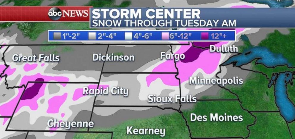 PHOTO: The Northern Plains can expect snow this week.