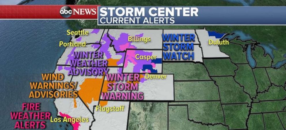 PHOTO: It's going to be windy and snowy in parts of the West.