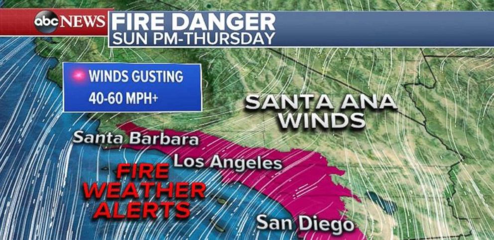 PHOTO:  Southern California will be at risk of fires due to weather conditions.