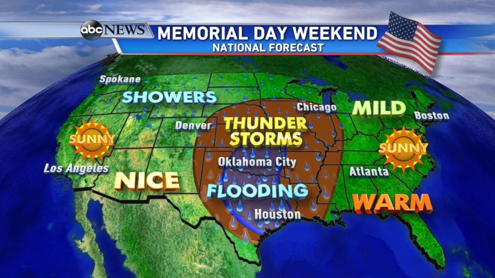The National Weather Forecast for Memorial Day Weekend