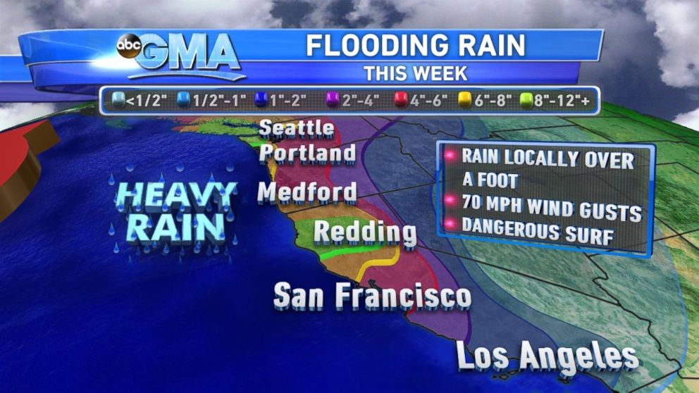 PHOTO: Rainfall through Friday for the West Coast.