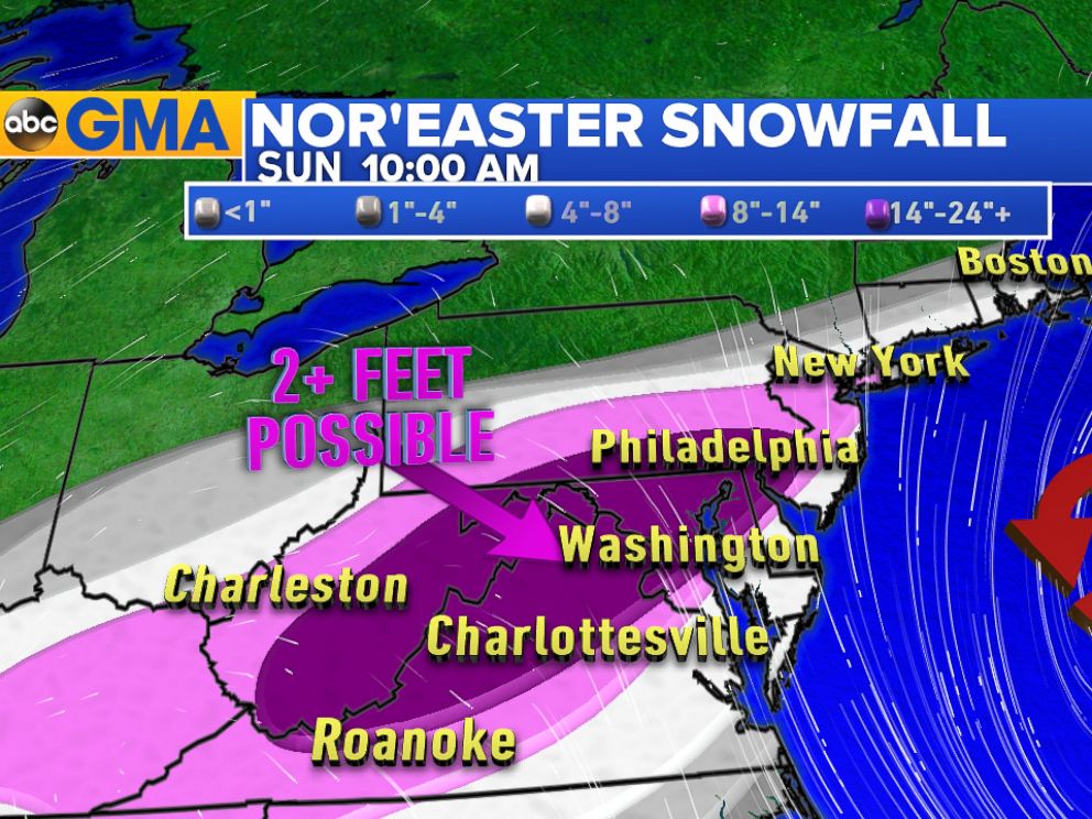 PHOTO: Meteorologists say there could be over two feet of snow in this weekends storm.