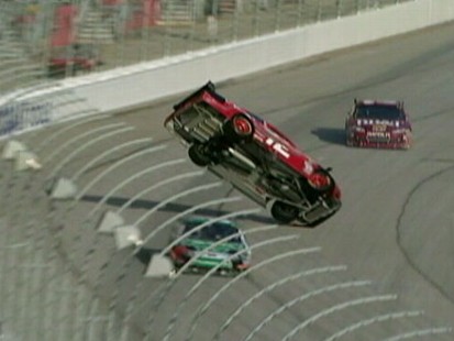VIDEO: Carl Edwards was disqualified after intentionally bumping Brad Keselowski.