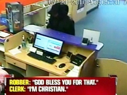 VIDEO: A Florida clerk says her Christian faith led to a robber to exit her store.