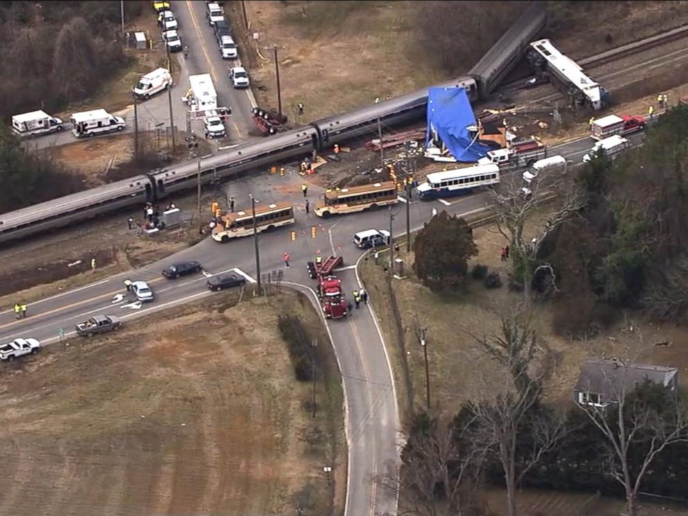 Amtrak Train Derails in North Carolina After Hitting Tractor Trailer