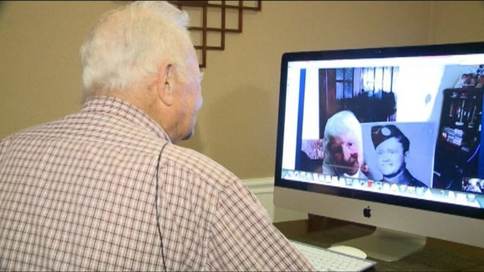 PHOTO: Norwood Thomas recently reunited with Joyce Durrant Morris, a girl he dated while he was deployed outside London, UK during the war after over 70 years apart. 