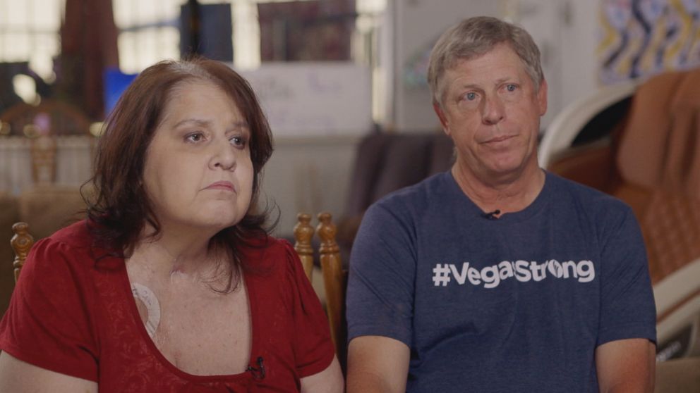 Rosemarie Melanson (left), seen here with her husband Steve Melanson, was gravely wounded in the Oct. 1, 2017, Las Vegas shooting. 