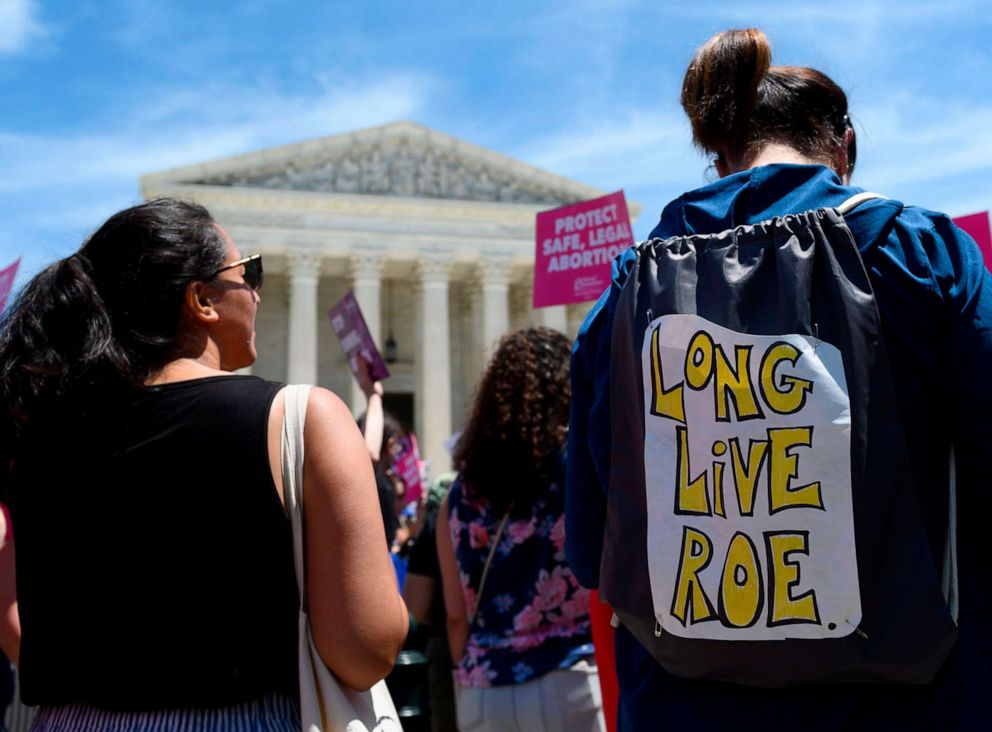 PHOTO: Abortion rights activists rally in front of the US Supreme Court, May 21, 2019. 