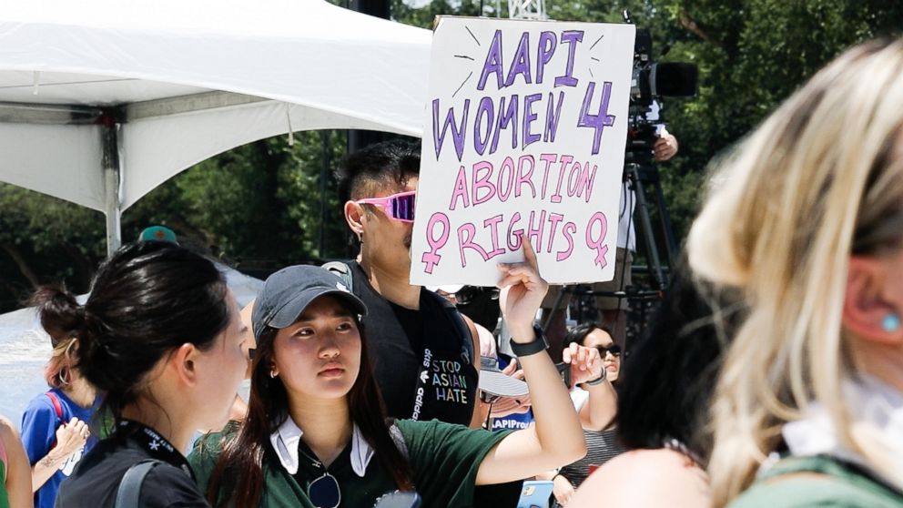 PHOTO: The inaugural National Unity March led by Asian American groups took place in Washington D.C., June 25, 2022, the day after the Supreme Court overturned Roe vs. Wade. 