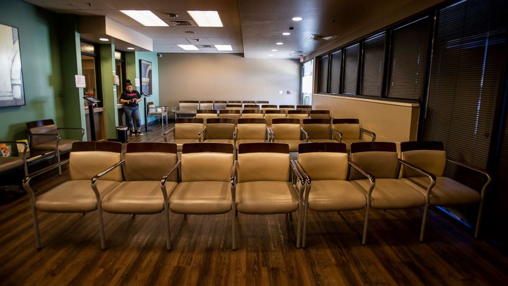 PHOTO: The waiting room at Alamo Womens Reproductive Services is empty as just an hour prior the Supreme Court overturned Roe v. Wade  shutting down abortion services at Alamo Womens Reproductive Services, June 24, 2022, in San Antonio, Texas. 