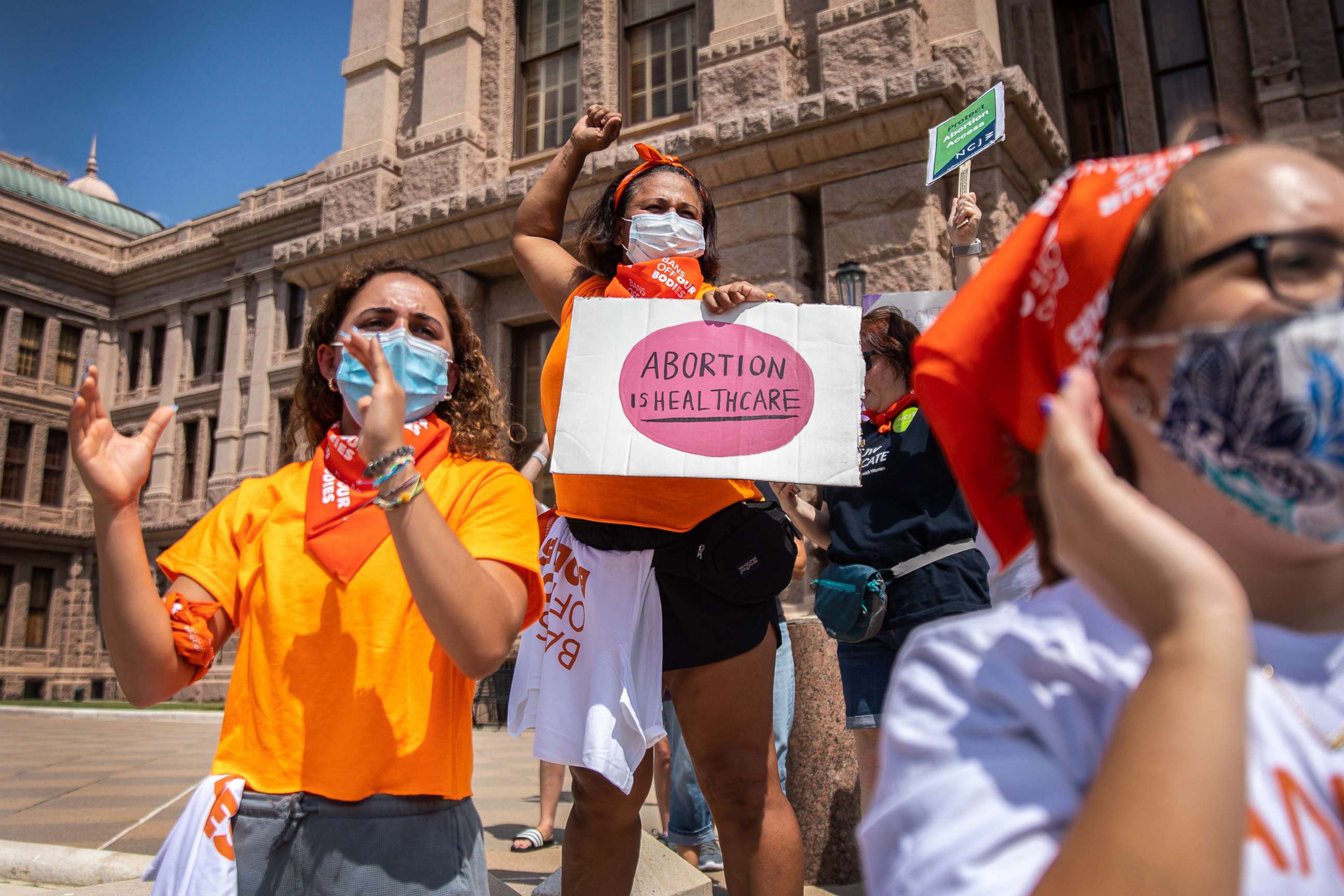 PHOTO: A &quot;Bans Off Our Bodies&quot; protest at the Texas State Capitol in Austin, Texas, Sept. 1, 2021.