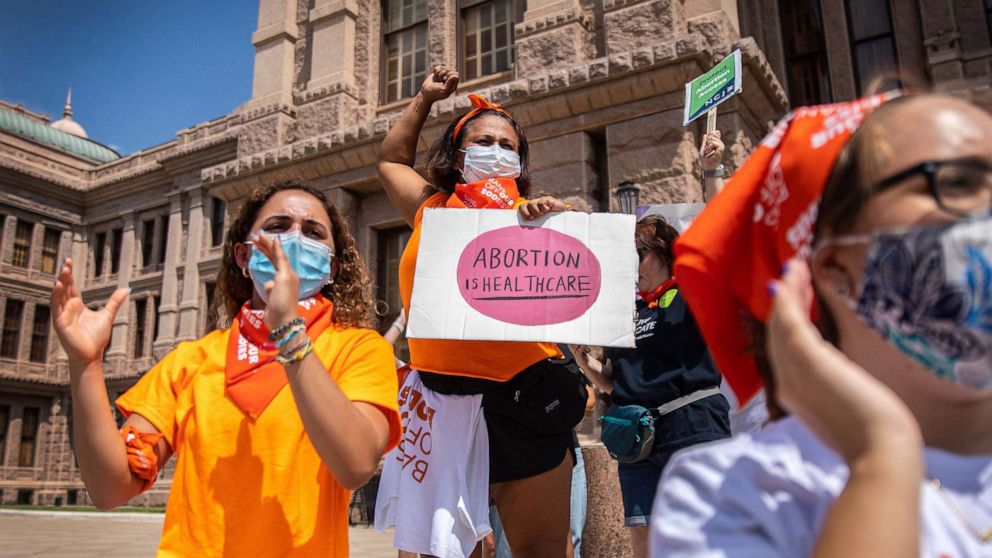 PHOTO: A "Bans Off Our Bodies" protest at the Texas State Capitol in Austin, Texas, Sept. 1, 2021.