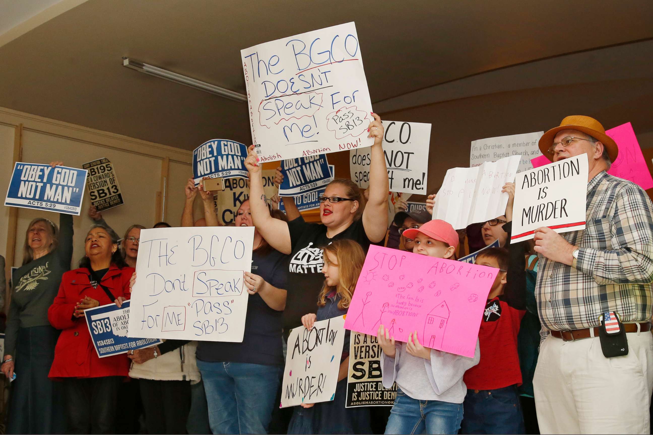 PHOTO: File photo: Abortion opponents cheer for a speaker at a rally at the state Capitol in Oklahoma City. 