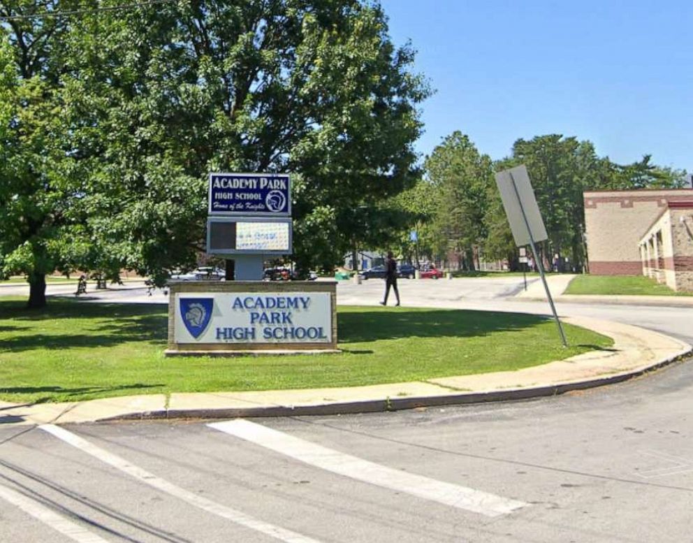 PHOTO: In this screen grab taken from Google Maps Street View, the sign for Academy Park High School in Sharon Hill, Pa., is shown.