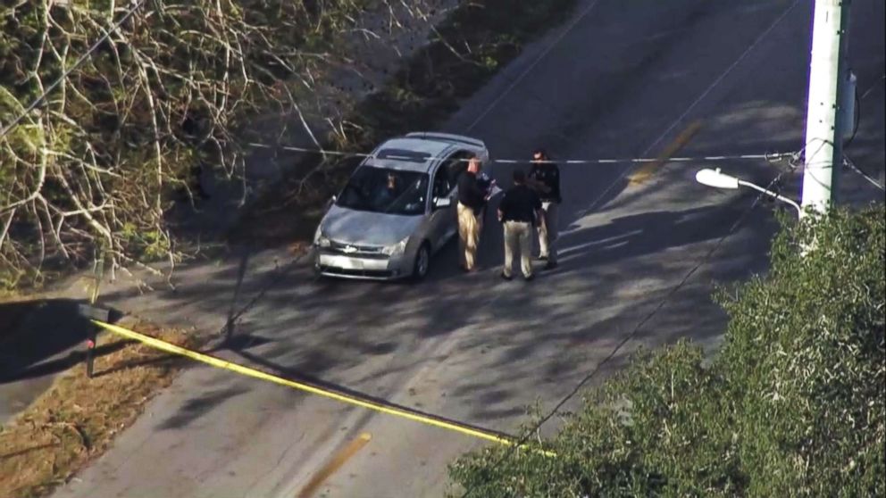 PHOTO: Police investigate an incident in Tampa, Fla., Nov. 1, 2018, in which multiple children waiting for a school bus with their parents were struck by a car and injured, according to police.