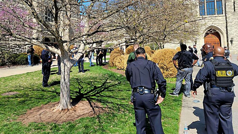PHOTO: Police responds to an active shooter which took place at Covenant School, Covenant Presbyterian Church in Nashville, March 27, 2023.
