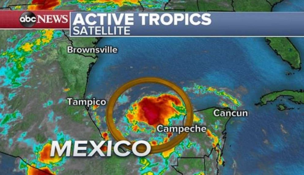 PHOTO: A disturbance is forming in the Bay Campeche that will bring rain to the Gulf Coast later this week.