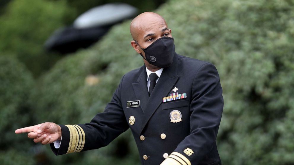 PHOTO: U.S. Surgeon General Jerome Adams walks to the West Wing of the White House, July 7, 2020 in Washington, D.C.