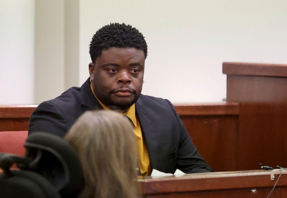PHOTO: Adarius Carr testifies during the sentencing phase of Aaron Dean's trial at Tarrant County's 396th District Court on Friday, Dec. 16, 2022, in Fort Worth, Texas.