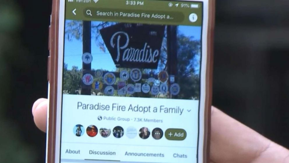 PHOTO: Rocklin County, California, resident Eric Lofholm and his wife, Heather Lofholm, have created an "Adopt a Family" initiative to match victims of the Camp Fire with people who have the resources to help. 