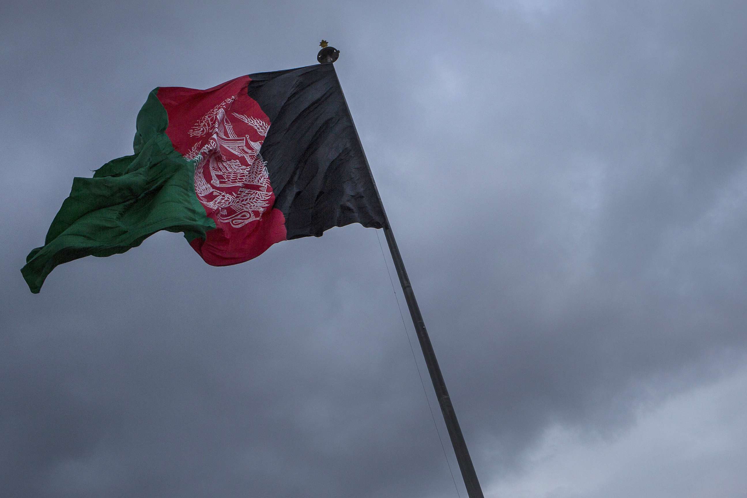 PHOTO: An Afghan flag on a hill top in Kabul, Afghanistan, Nov. 17, 2017.