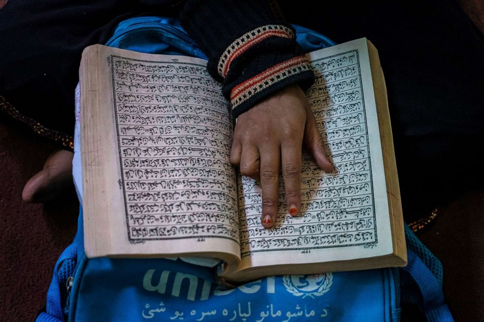 PHOTO: A young student studies at an Islamic religious school in Kandahar, Afghanistan, Oct. 27, 2020.