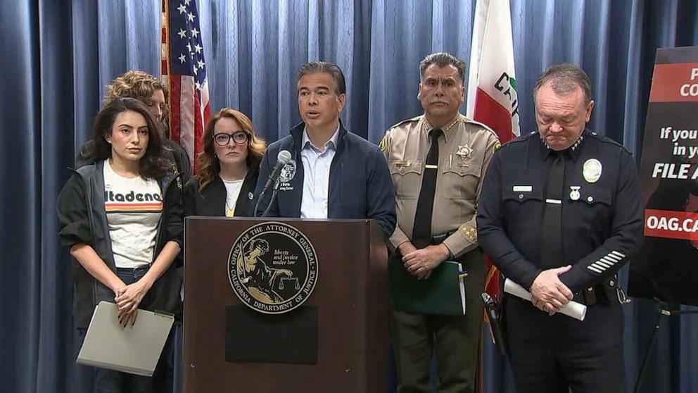 PHOTO: California Attorney General Rob Bonta speaks at a press conference on Jan. 11, 2025, in Los Angeles.
