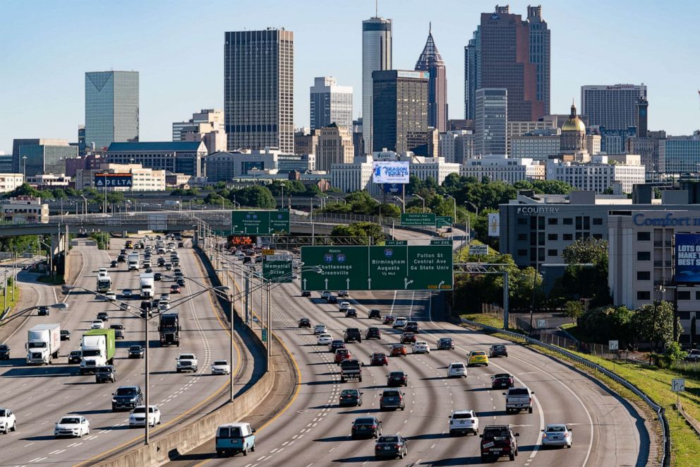 PHOTO: Traffic flows on Interstate 85 in Atlanta, May 13, 2021. 