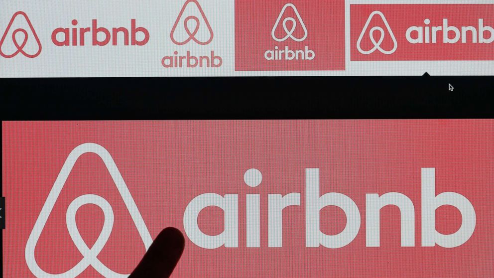 Airbnb logo is displayed on a laptop screen on Dec. 11, 2017 in Paris.