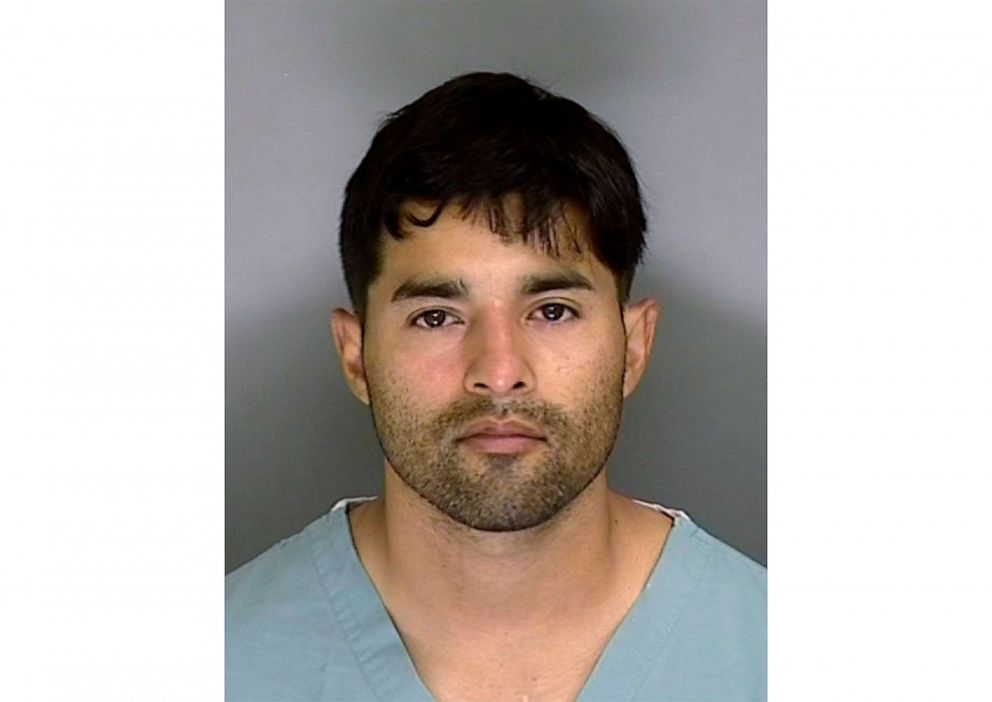 PHOTO: This June 7, 2020 booking mugshot shows 32-year-old suspect Steven Carrillo, an active-duty U.S. Air Force sergeant, arrested on suspicion of fatally shooting Santa Cruz Sheriff's Sgt. Damon Gutzwiller, 38, and wounding two other officers Saturday.