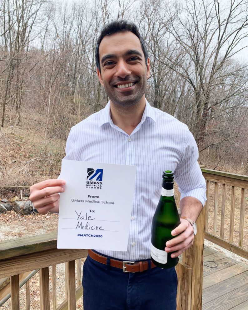 PHOTO: Dr. Akshay Kapoor holds his certificate from University of Massachusetts Medical School.