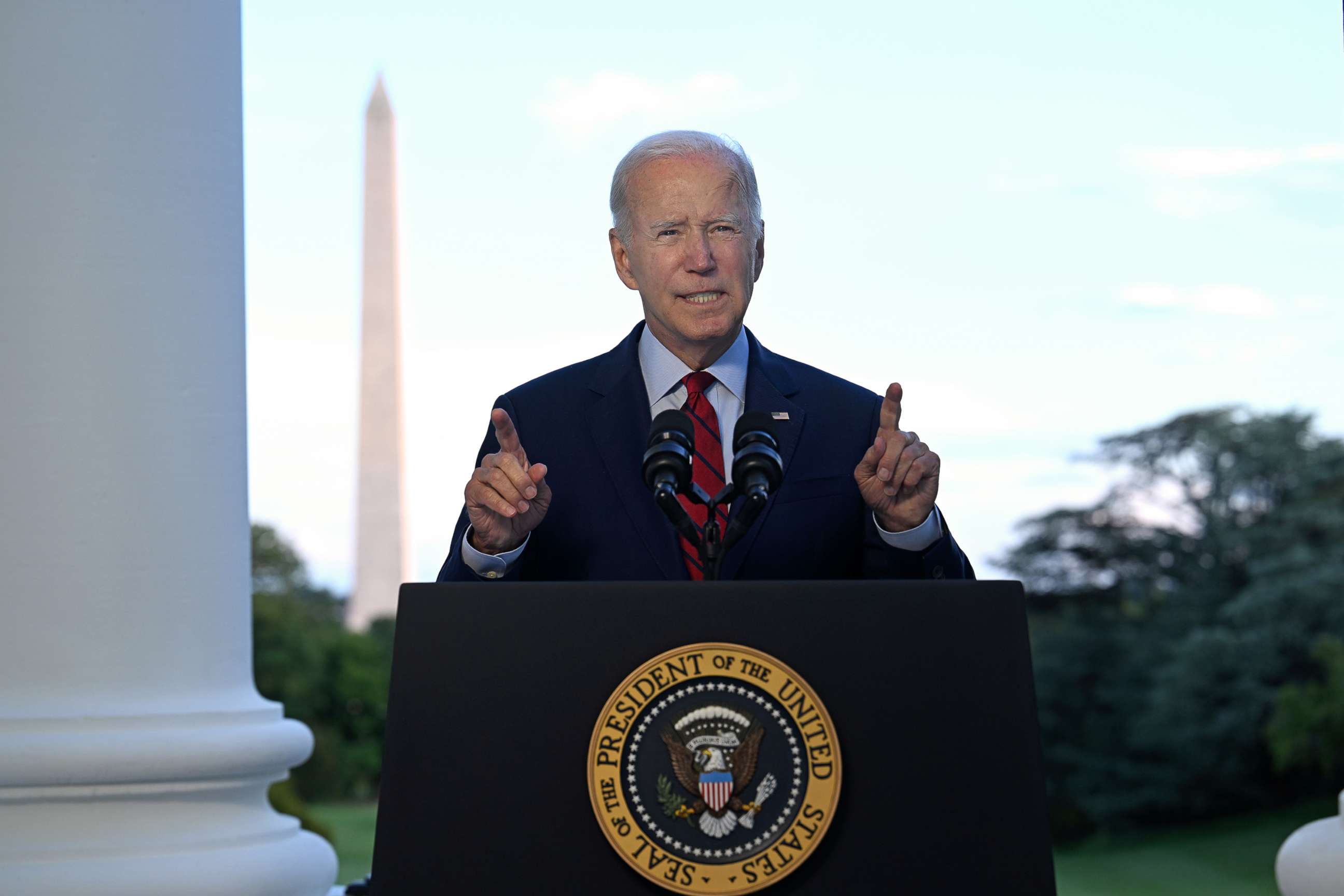 PHOTO: President Joe Biden announces that over the weekend, U.S. forces launched an airstrike in Afghanistan that killed al-Qaeda leader Ayman Al-Zawahiri during a briefing from the Blue Room balcony of the White House, Aug. 1, 2022.